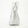 Chanel Grey Metallic Lambskin Quilted Small Coco Cocoon Reversible Tote Light Grey -#2556 by Bolt Boutique