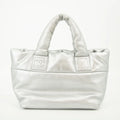 Chanel Grey Metallic Lambskin Quilted Small Coco Cocoon Reversible Tote Light Grey -#2556 by Bolt Boutique