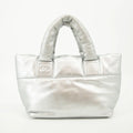 Chanel Grey Metallic Lambskin Quilted Small Coco Cocoon Reversible Tote Light Grey -#2556 by Bolt Boutique