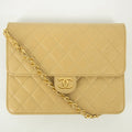 Chanel Lamb Skin Beige Single Flap Gold Hardware Shoulder Bag-#2545 by Bolt Boutique