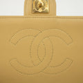 Chanel Lamb Skin Beige Single Flap Gold Hardware Shoulder Bag-#2545 by Bolt Boutique