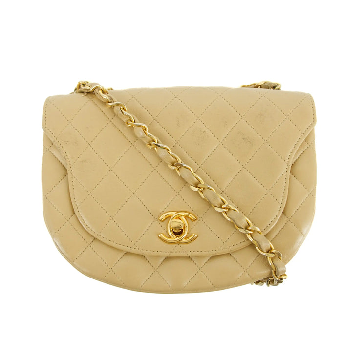 Chanel Lambskin Beige Quilted Chain Shoulder Bag #3772 by Bolt Boutique