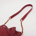 Chanel Lambskin CC Cocomark Drawstring Bucket Bag 3 Series Red #2911 by Bolt Boutique