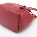Chanel Lambskin CC Cocomark Drawstring Bucket Bag 3 Series Red #2911 by Bolt Boutique