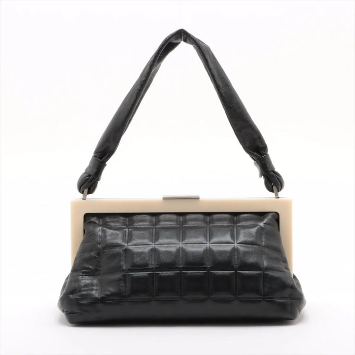 Chanel Lambskin Chocolate Bar Frame Bag Black Handbag #3276 by Bolt Boutique