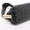Chanel Lambskin Chocolate Bar Frame Bag Black Handbag #3276 by Bolt Boutique