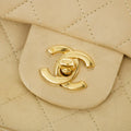 Chanel Lambskin Double Flap 23 Beige 24k Gold Turn Lock Shoulder Bag #2672 by Bolt Boutique