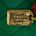 Chanel Lambskin Green / Red Shoulder Bag Gold Hardware #2697 by Bolt Boutique