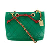 Chanel Lambskin Green / Red Shoulder Bag Gold Hardware #2697
