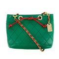 Chanel Lambskin Green / Red Shoulder Bag Gold Hardware #2697 by Bolt Boutique