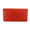 Chanel Lambskin Matelasse Red Long Wallet 22 Series #3127