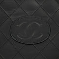 Chanel Lambskin Quilted CC Flat Tote Bag Chain Black Coco Mark #2335 by Bolt Boutique