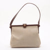Chanel Linen Frame Buckle Shoulder Bag Brown 5 Series #2902