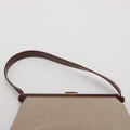Chanel Linen Frame Buckle Shoulder Bag Brown 5 Series #2902 by Bolt Boutique
