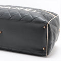 Chanel Logo Matelasse Black Quilted Calfskin Bowler Boston Bag #2504 by Bolt Boutique