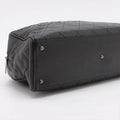 Chanel Logo Matelasse Black Quilted Caviar Skin Bowler Boston Bag #2498 by Bolt Boutique