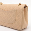 Chanel Matelasse 25 Lambskin Double Flap Double Chain Bag Beige Gold Metal Fittings 4163336 A01112 #2427 by Bolt Boutique