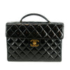 Chanel Matelasse Black Coco Mark Patent Breifcase Bag #3636