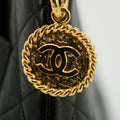 Chanel Matelasse Black Lambskin Medallian Reprint Shoulder Bag #3318 by Bolt Boutique