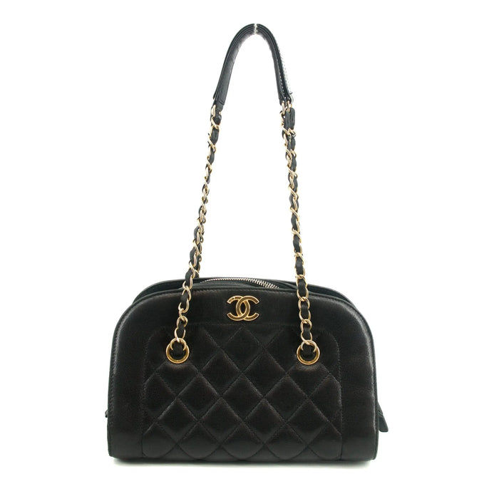 Chanel Matelasse Black Lambskin Shoulder Bag Gold Hardware #2864 by Bolt Boutique