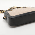 Chanel Matelasse Canvas &amp; Leather Chain Shoulder Bag Black x Beige Gold Metal Fittings 1 Series #2509 by Bolt Boutique
