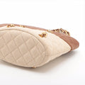 Chanel Matelasse Canvas &amp; Leather Chain Tote Bag Beige x Brown Gold Metal Fittings 1454422 -#2326 by Bolt Boutique