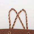 Chanel Matelasse Canvas &amp; Leather Chain Tote Bag Beige x Brown Gold Metal Fittings 1454422 -#2326 by Bolt Boutique