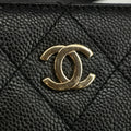 Chanel Matelasse Caviar Skin Black Tote Bag Silver Hardware #2542 by Bolt Boutique