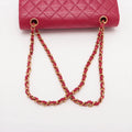 Chanel Matelasse Classic Double Flap 25 Dark Pink Lambskin Gold Metal Fittings 3 Series #2612 by Bolt Boutique
