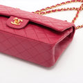 Chanel Matelasse Classic Double Flap 25 Dark Pink Lambskin Gold Metal Fittings 3 Series #2612 by Bolt Boutique