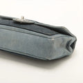 Chanel Matelasse Denim Single Flap Double Chain Bag Blue Silver Metal Fittings 20 Series #2607 by Bolt Boutique