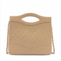 Chanel Matelasse Lambskin 2 Way Shoulder Bag Beige Gold Metal Fittings #3750 by Bolt Boutique