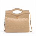 Chanel Matelasse Lambskin 2 Way Shoulder Bag Beige Gold Metal Fittings #3750 by Bolt Boutique