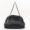 Chanel Matelasse Lambskin Chain Shoulder Bag Black Gold Metal Fittings 14 Series #2608