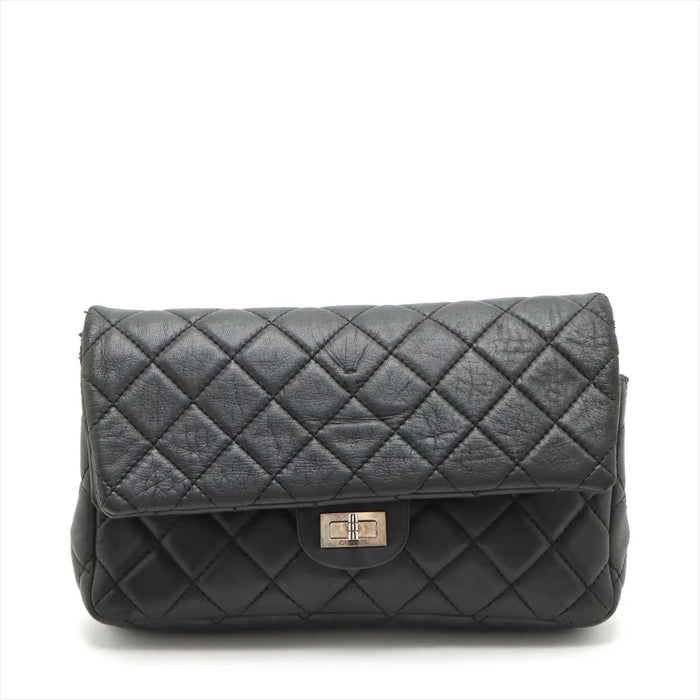 Chanel Matelasse Lambskin Clutch bag 2.55 Black Gunmetal Fittings 15 Series #2599 by Bolt Boutique