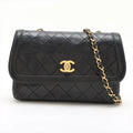 Chanel Matelasse Lambskin Diamond Quilting Shoulder Bag Black Gold Metal Fittings 1 Series #2522 by Bolt Boutique