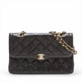 Chanel Matelasse Lambskin Double Flap Double Chain Black Shoulder Bag 3 Series #3747 by Bolt Boutique