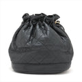 Chanel Matelasse Lambskin Drawstring Bucket Bag Black Gold Metal Fittings #2505 by Bolt Boutique