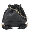 Chanel Matelasse Lambskin Drawstring Bucket Bag Black Gold Metal Fittings #2505