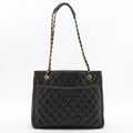Chanel Matelasse Lambskin Shopping Tote Shoulder Bag Black Gold Metal Fittings 1 Series #2525 by Bolt Boutique