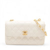 Chanel Matelasse Lambskin Single Flap Single Chain Bag White Gold Metal Fittings SKU-#3751