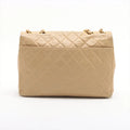 Chanel Matelasse Lambskin Single Flap Double Chain Bag Beige Gold Hardware 2 Series-#2892 by Bolt Boutique