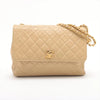 Chanel Matelasse Lambskin Single Flap Double Chain Bag Beige Gold Hardware 2 Series-#2892