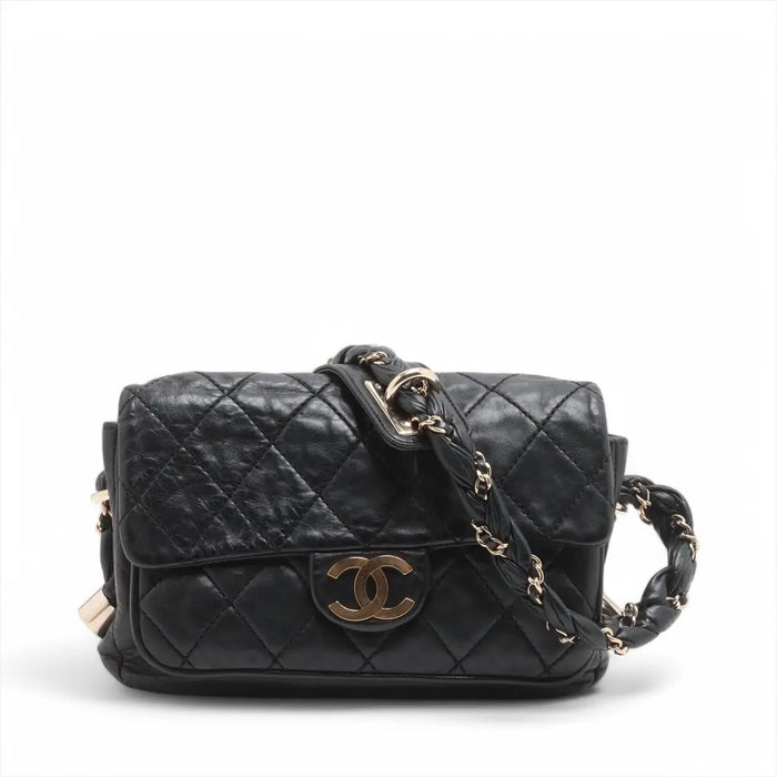 Chanel Matelasse Lambskin Small Lady Braid Flap Shoulder Bag Black #3749 by Bolt Boutique