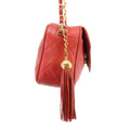 Chanel Matelasse Lambskin Tassel Camera Shoulder Bag Red #3637 by Bolt Boutique