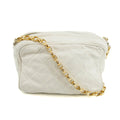 Chanel Matelasse Lambskin Tassel Camera Shoulder Bag White #3632 by Bolt Boutique