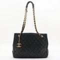 Chanel Matelasse Lambskin Timeless Shopping Tote Bag Black Gold Metal Fittings 1 Series #2523 by Bolt Boutique