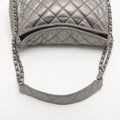 Chanel Matelasse Metallic Calfskin Quilted Medium Chain Me Hobo Dark Silver 14 Series -#2596 by Bolt Boutique