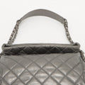 Chanel Matelasse Metallic Calfskin Quilted Medium Chain Me Hobo Dark Silver 14 Series -#2596 by Bolt Boutique