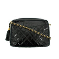 Chanel Matelasse Patent Leather Black Tassel Shoulder Bag #4750 by Bolt Boutique